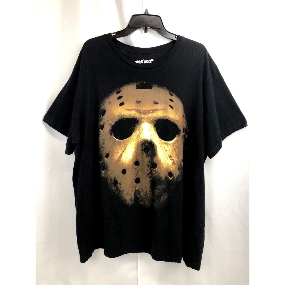 Friday The 13th Halloween Black T-Shirt Mens Size 3XL Scary Graphics Mask Tee